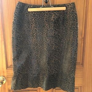 Doncaster Leather Leopard Print Ruffle Skirt